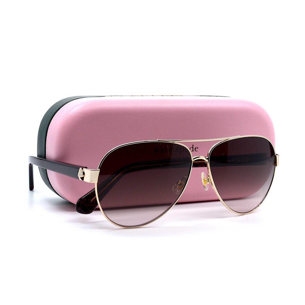 NEW KATE SPADE GENEVA/S 09Q GOLD BROWN AVIATOR WOMEN'S SUNGLASSES - Picture 9 of 14